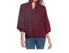 Multiples Drop Shoulder Mock Neck Sweater In Eggplant In Beige