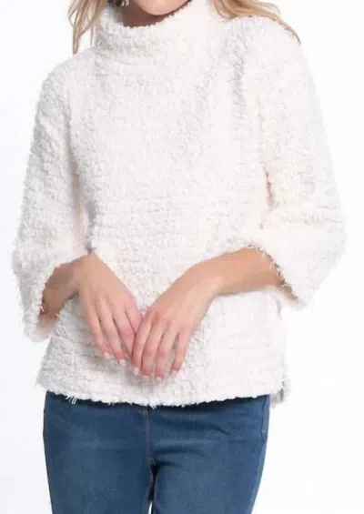 Multiples Drop Shoulder Mock Neck Sweater In Winter White