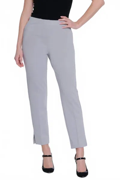 Multiples Elastic No Waist Faux Zip Ankle Pant In Sky Grey In Gray
