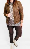 Multiples Embellished Lined Jacket In Mocha In Brown