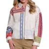 Multiples Embroidered Shirt Jacket In Multi In Neutral