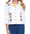 Multiples Embroidered Twill Jacket In White In White