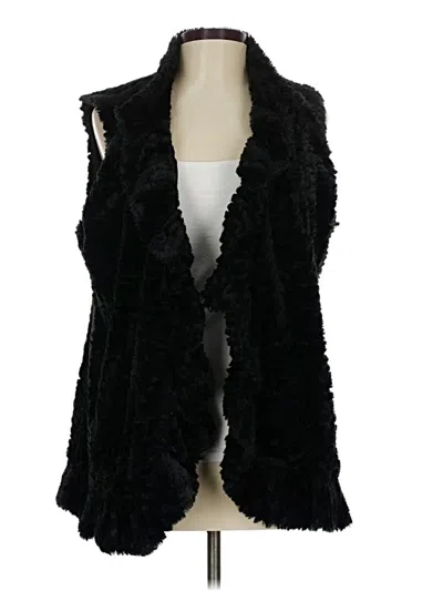 Pre-owned Multiples Faux Fur Vest In Black