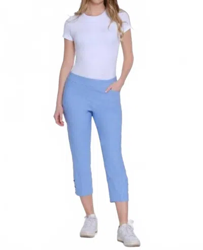 Multiples Fine Line Twill Crop Pant In Cornflower In Blue