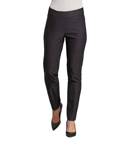 Multiples Flat Front Straight Leg Ankle Pants In Black