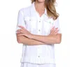 Multiples Flounce Sleeve Peplum Jacket In White In White