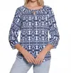 Multiples Good Time Top In Blue In Multi