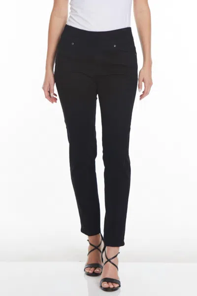 Multiples High Rise Solid Denim Pants In Black