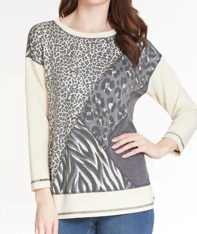 Multiples Hurry Home Top In Multi In Gray