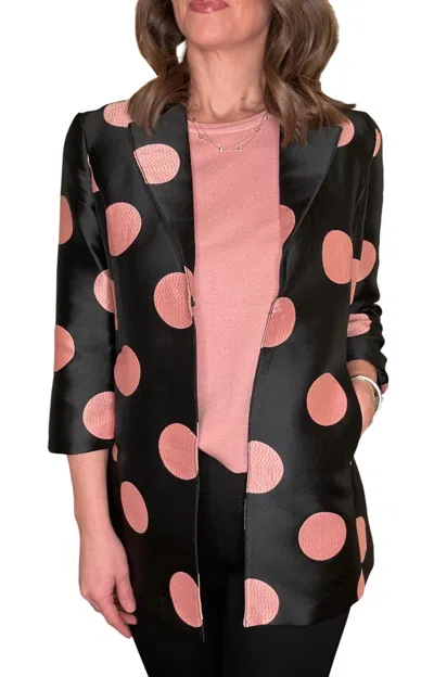 Multiples Jacket With Blush Circles In Black Polka In Multi