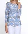 Multiples Jayne Top In Multi In Blue