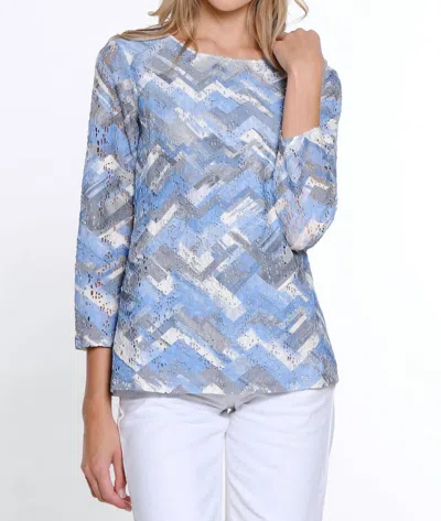 Multiples Jayne Top In Multi In Blue