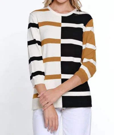Multiples Jewel Neck Sweater Top In Multi Color