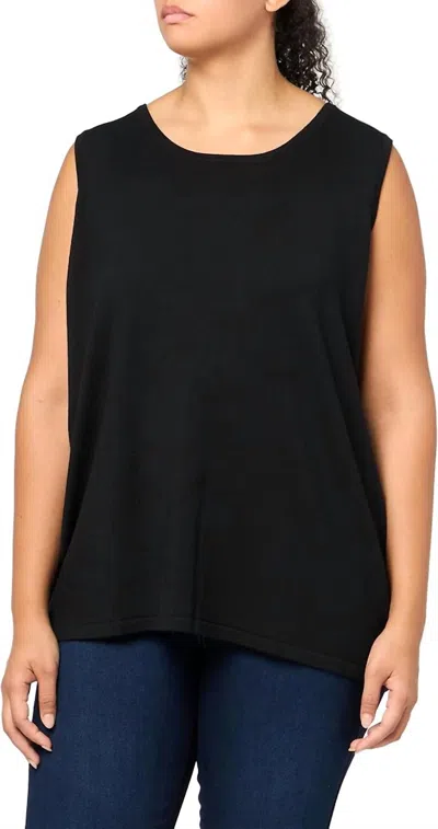 Multiples Jewel Neck Tank Sweater In Black
