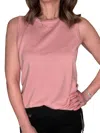 Multiples Jewel Neck Tank Sweater In Blush In Gold