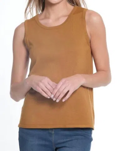 Multiples Jewel Neck Tank Top In Brown Brown In Multi