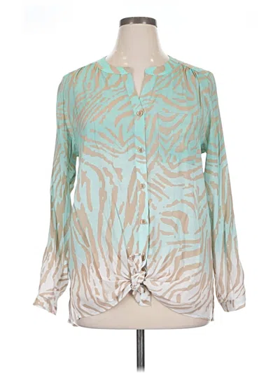 Pre-owned Multiples Long Sleeve Blouse In Blue