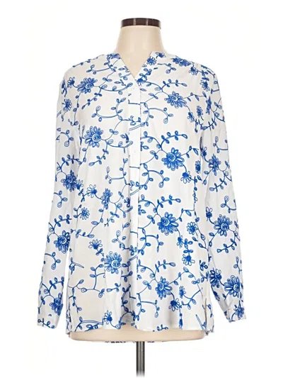 Pre-owned Multiples Long Sleeve Blouse In Blue