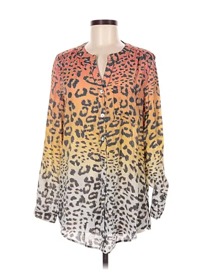 Pre-owned Multiples Long Sleeve Blouse In Orange
