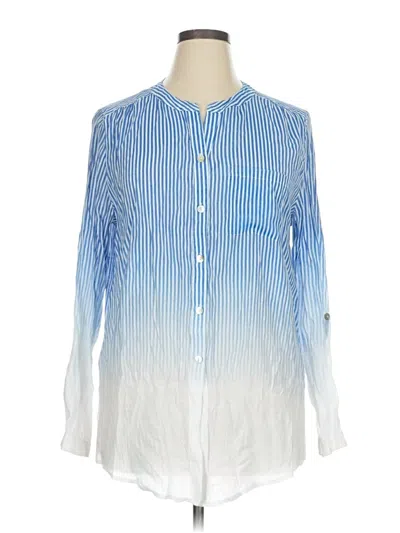 Pre-owned Multiples Long Sleeve Button Down Shirt In Blue