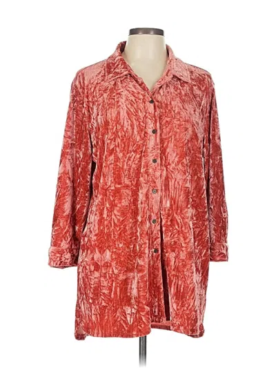 Pre-owned Multiples Long Sleeve Button Down Shirt In Red