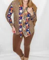 Multiples Long Sleeve Button Up In Multi