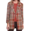 Multiples Long Sleeve Open Front Plaid Jacket In Multi In Multi