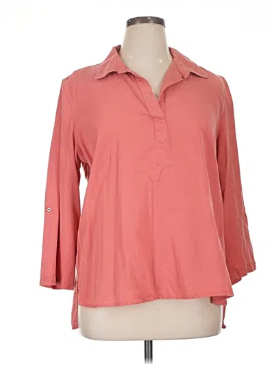 Pre-owned Multiples Long Sleeve Polo Shirt In Pink