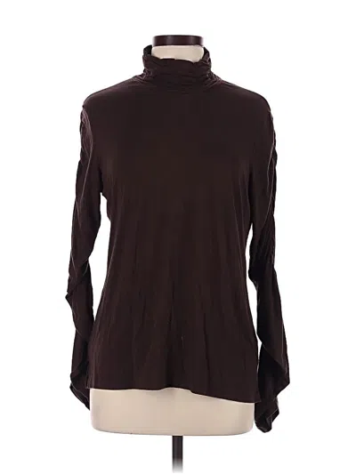 Pre-owned Multiples Long Sleeve Top Brown Turtleneck Tops