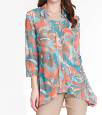 Multiples Mesh Tunic With Matching Tank -plus In Multi Color
