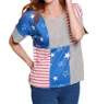 Multiples Mixed Print Knit Top In Multi In Multi