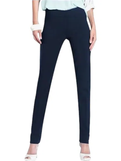 Multiples Narrow Pull-on Straight Leg Pant In Midnight In Multi