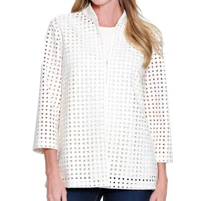 Multiples Open Front Jacket In Soft White