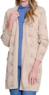 Multiples Open Front Shawl Collar Cardigan In Beige In Neutral
