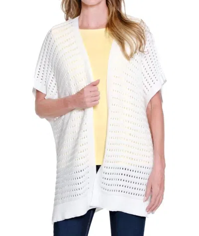 Multiples Open Front Sweater Cardigan In White