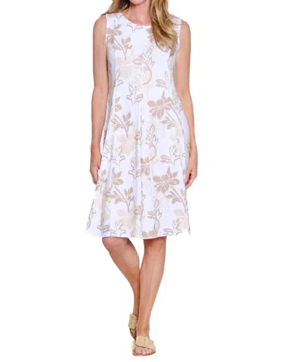 Multiples Panel Scoop Neck Tank Dress In Ikat Multi