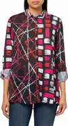 Multiples Print Polyester Blouse In Multi In Black