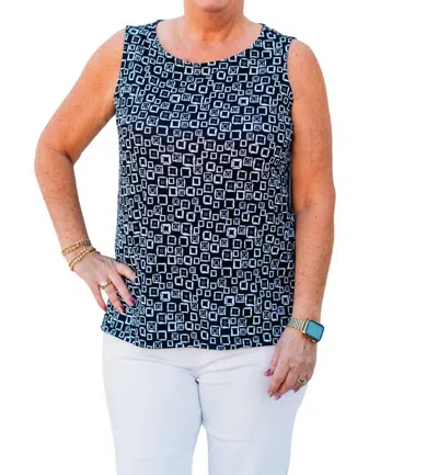 Multiples Print Tank Top In Blue/white