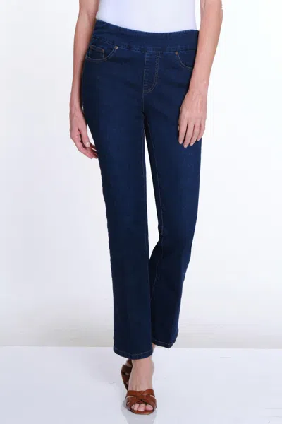 Multiples Pull-on Flare Leg Jeans With Real Front & Back Pockets In Midnight Indigo In Multi