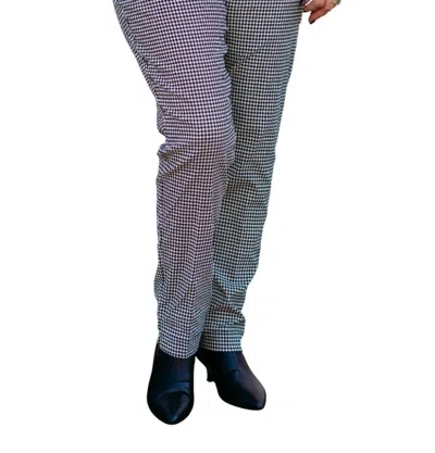 Multiples Pull-on Print Fine Line Twill Ankle Pant In Black Print