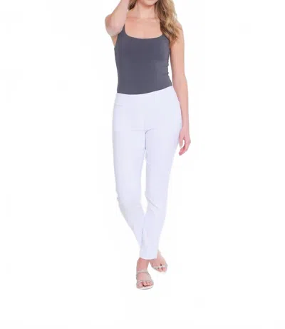 Multiples Pull-on Ankle Pants With Front And Back Pockets In White