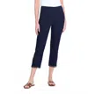 Multiples Pull-on Crop Pant With Hem Trim In Midnight/denim In Blue