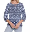 Multiples Good Time Top In Blue In Multi