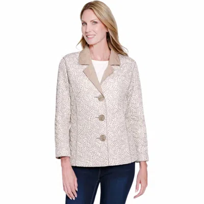 Multiples Reversible Quilted Jacket In Soft White In Neutral