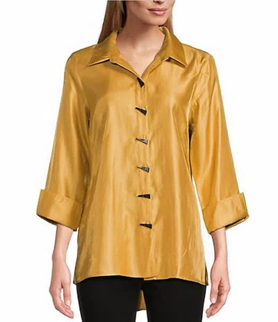 Multiples Rising Horizon Shirt In Dark Gold In Yellow