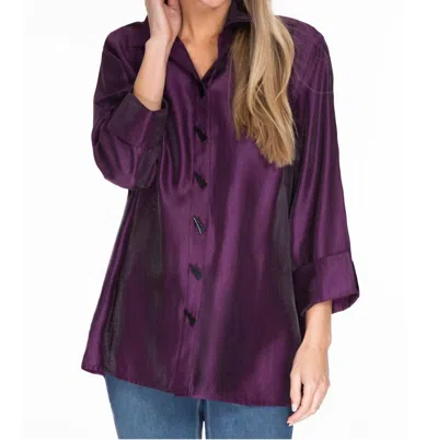 Multiples Rising Horizon Shirt In Eggplant In Purple