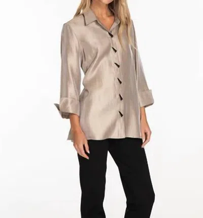 Multiples Rising Horizon Shirt In Honey In Gold