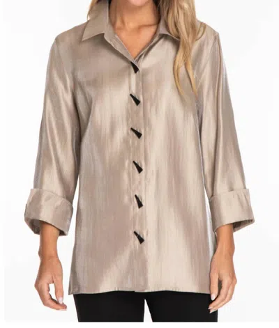 Multiples Rising Horizon Shirt In Stone In Beige