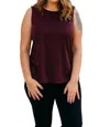 Multiples Scoop Neck Solid Knit Tank In Auburn In Red