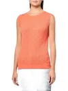 Multiples Scoop Neck Sweater Tank Top In Coral In Pink